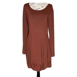 Rundholz Black Label Brown Color Long Sleeves Tent Dress